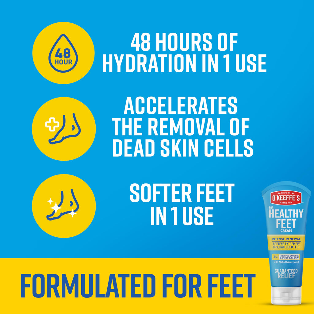 OKeeffes Healthy Feet Intense Renewal Cream, 3 oz Tube, 1-Pack