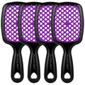 Aussumy 4 Pack Vented Detangling Hair Brush - Detangler Hairbrush with Soft Bristles for Effortless Tangle Free - Ideal for Wet Dry or Curly Damaged Hair for Women Men Kids