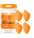 Real Techniques Miracle Complexion Sponge, 4 Pack, For Applying Liquid & Cream Foundation, Skin Tint & Concealer, Makeup Blending Sponge, Natural Finish, Latex-Free & Cruelty-Free