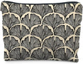 RYYCDOI Abstract Black and Beige Makeup Bag, Art Deco Feather Palm Botanical Cosmetic Bags for Women, Mid Century Modern Art Zipper Makeup Pouch