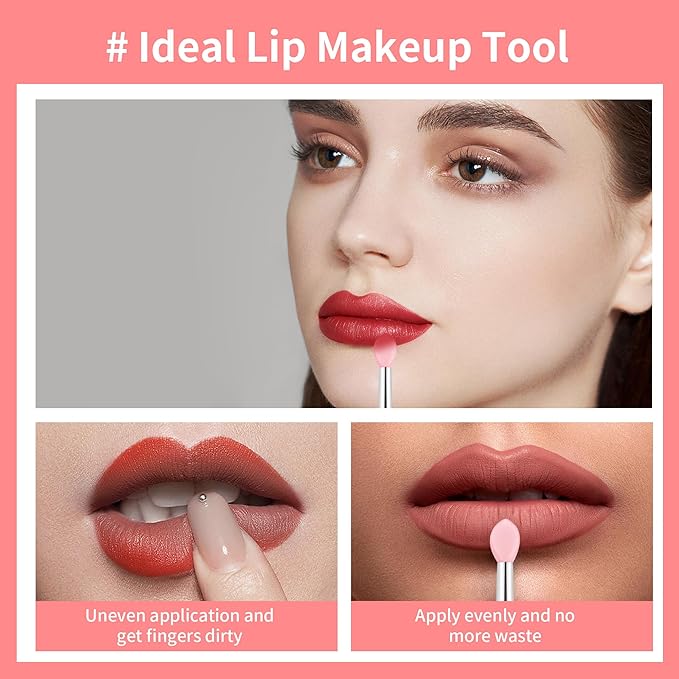 Yoizyfree Reusable Lip Mask Applicators - 6 Pcs Silicone Lip Gloss & Lipstick Brush Set