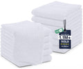 DAN RIVER 12 Pack Cotton Wash Cloths Set for Showering [12x12] White