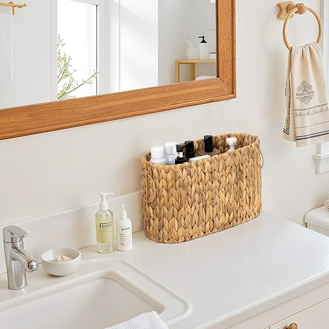 StorageWorks Toilet Paper Storage Basket, Wicker Toilet Paper Holder
