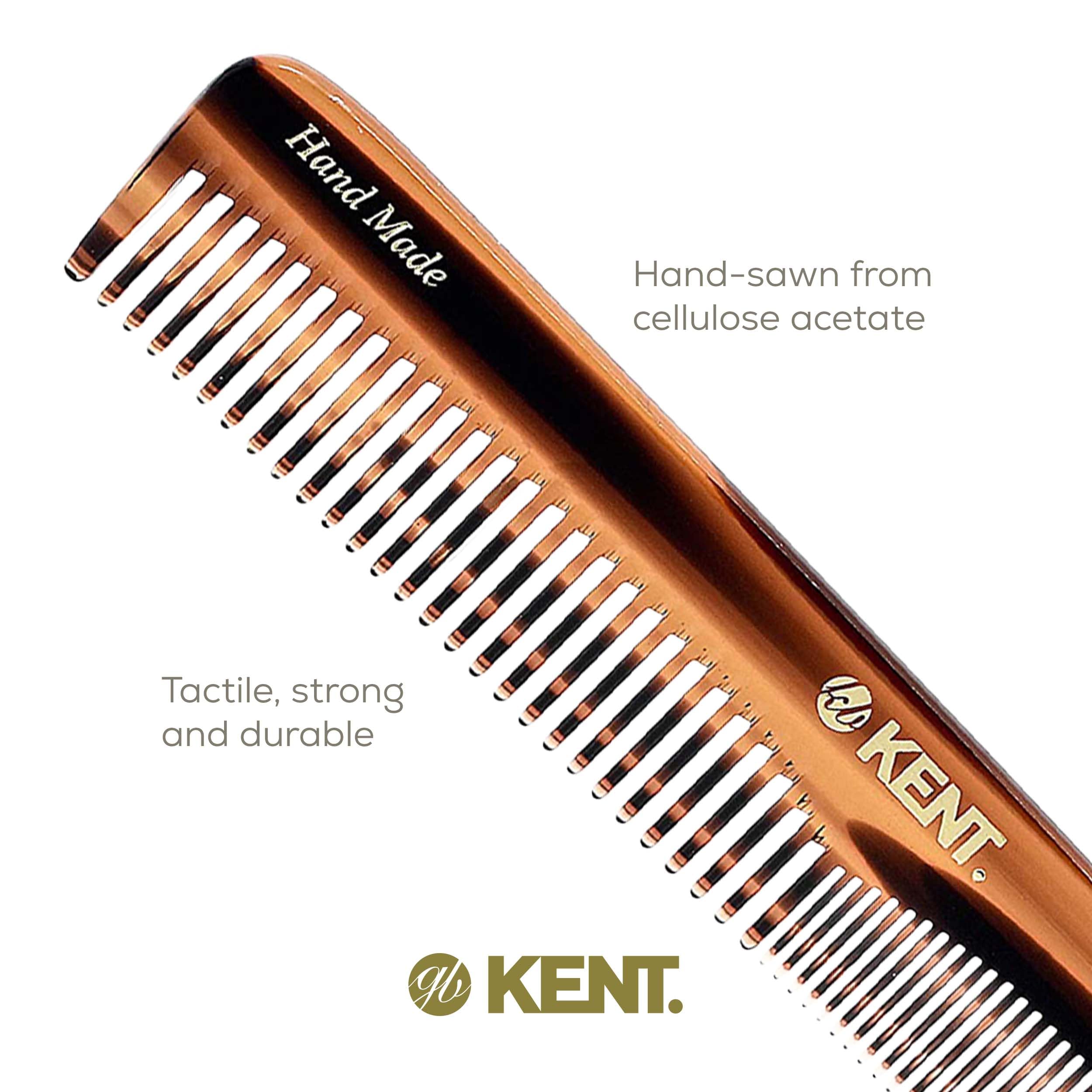 Kent 6T Fine Tooth and Wide Tooth Hair Comb, Handmade Styling Comb for Hair Care, Barber Combs, Beard Combs For Men, Styling Grooming for Men, Women and Kids