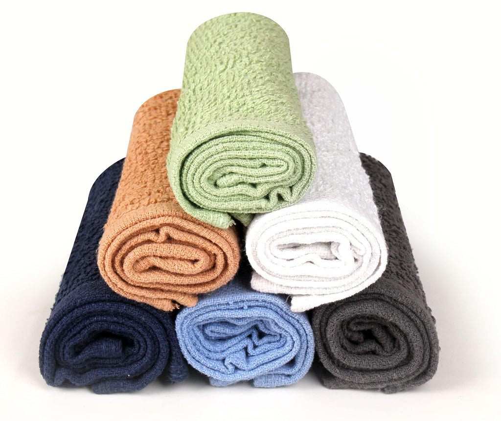 Towel and Linen Mart 100% Cotton - 24 Pack Wash Cloth Set - Flannel Face Cloths, Highly Absorbent and Soft Feel Fingertip Towels (Multi, Pack of 24)