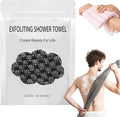 Exfoliating Shower Towel, 2-in-1 Towel, Premium Scrub Wash Cloth for Body Face, Exfoliating Towels-Body Scrubber with 2 Sides for All Skin Types (Black)