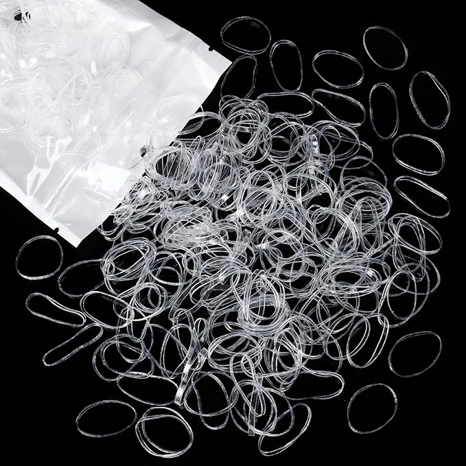 Teenitor Clear Elastic Ties Hair Elastics, Clear Elastics Rubber Bands for Hair Rubber Bands Ties, 300pcs