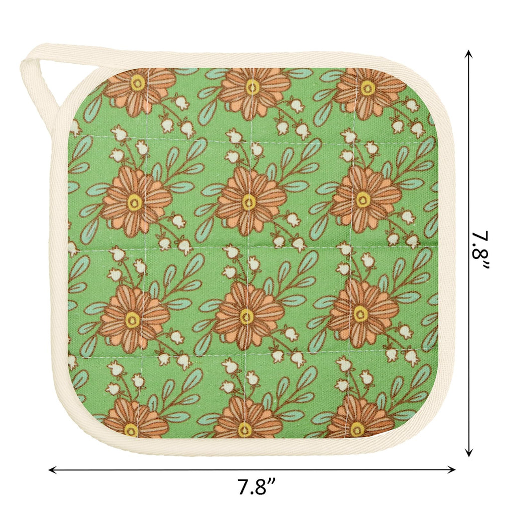 6 Pack Pot Holders 100% Cotton Heat Resistant Potholder, Machine Washable Pot Holder, Hot Pads, Table Pads for Cooking Baking (H)