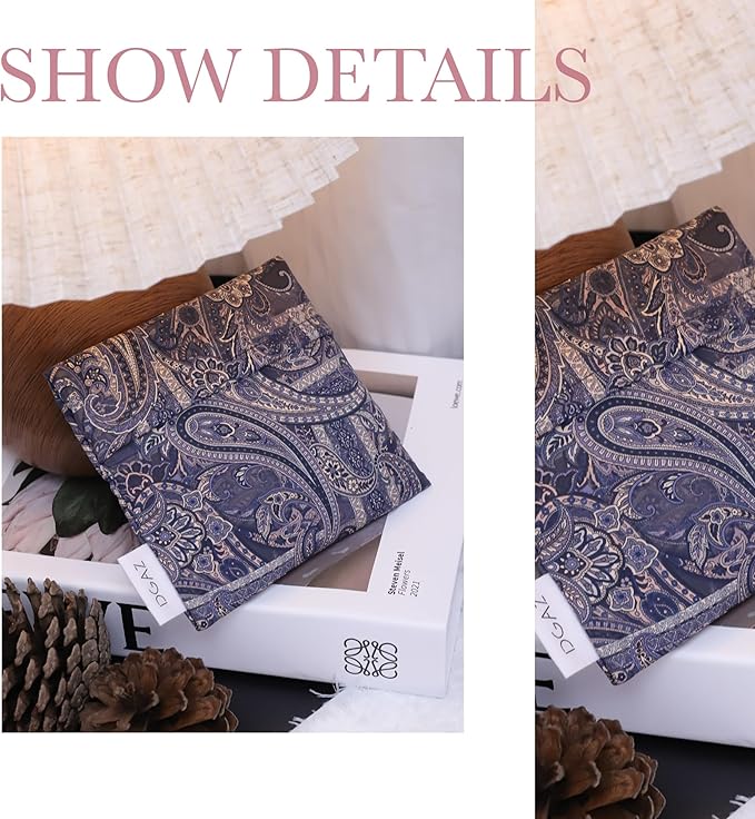 DGAZ Sanitary Napkin Storage Bag, Period Bag for Teen Aged Girls, Portable Period Bag for Panty Liners/Menstrual Cup/Small Tampons，Mini Makeup Bag for Purse(Blue Paisley)