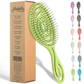 Ninabella Detangle Hair Brush for Women & Men - Does not Pull - Straightening Brushes for Straight & Curly Hair - Unique Spiral Detangling Hairbrush - Lime Green