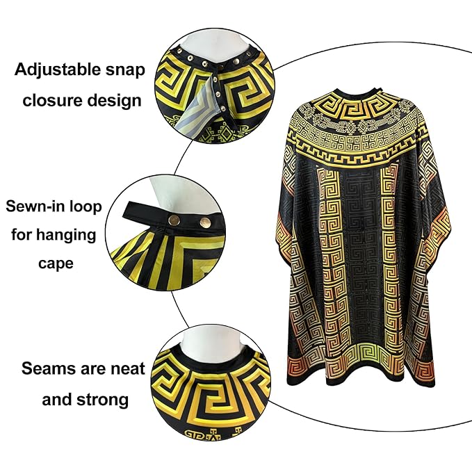 Barber Capes Hair Cutting Capes Salon Stylist Capes with Snaps Waterproof Professional Large Barber Hairdresser Gown Cape- 63”× 56”(ABSTRACT)