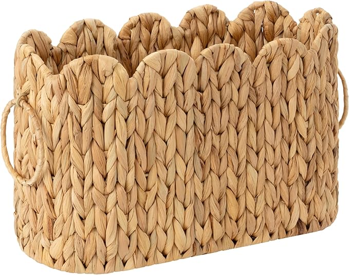 StorageWorks Toilet Paper Storage Holder, Slim Scalloped Basket Organizer