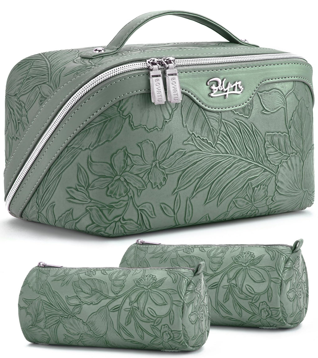 BOYATU Travel Makeup Bags Cosmetic Organizer Bag: 3-Set Make up Bag
