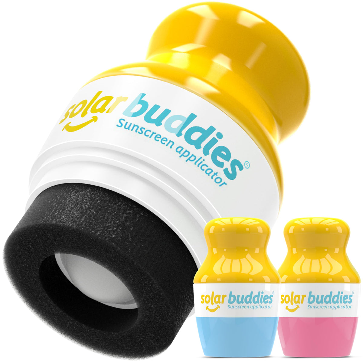Solar Buddies Sunscreen Applicator – Full Green & Blue Duo – BPA-Free Refillable Roll-on Sponge for Sunscreens & Lotions – For Kids, Adults & Families – 3.4Fl Oz– Perfect for Travel