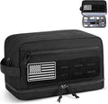 Tactical Toiletry Bag for Men, Travel Hygiene Bag with Double-layer, Large Capacity Hanging Toiletry Bags Water-Resistant Shaving Dopp Kit with EDC Molle Pouches, Bathroom Shower Makeup Bag, Black, L