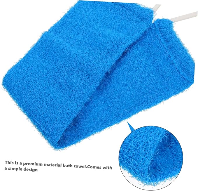 FOMIYES Double Sided Natural Bath Scrubber Massage Towel with Strong Exfoliating Pull Back Strap for Men and Women Long Back Scrubber Belt for Promotes Smooth Skin and Random Random Color