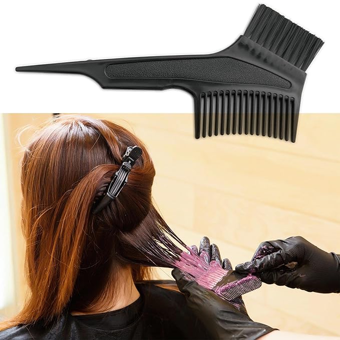 Highlighting Cap Silicone Hair Highlighting Kit Reusable Highlights Hair Dye Kit with 2 Hair Coloring Brush for Color Hair Salon Hairdressing Dyeing Staining Tools