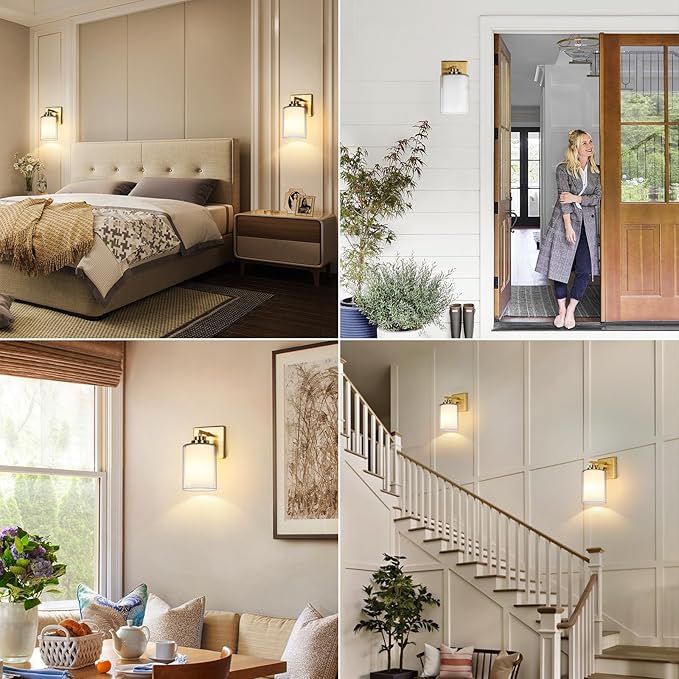 VerRon Wall Sconces Set of 2 with Double Clear Glass Shade for Bathroom