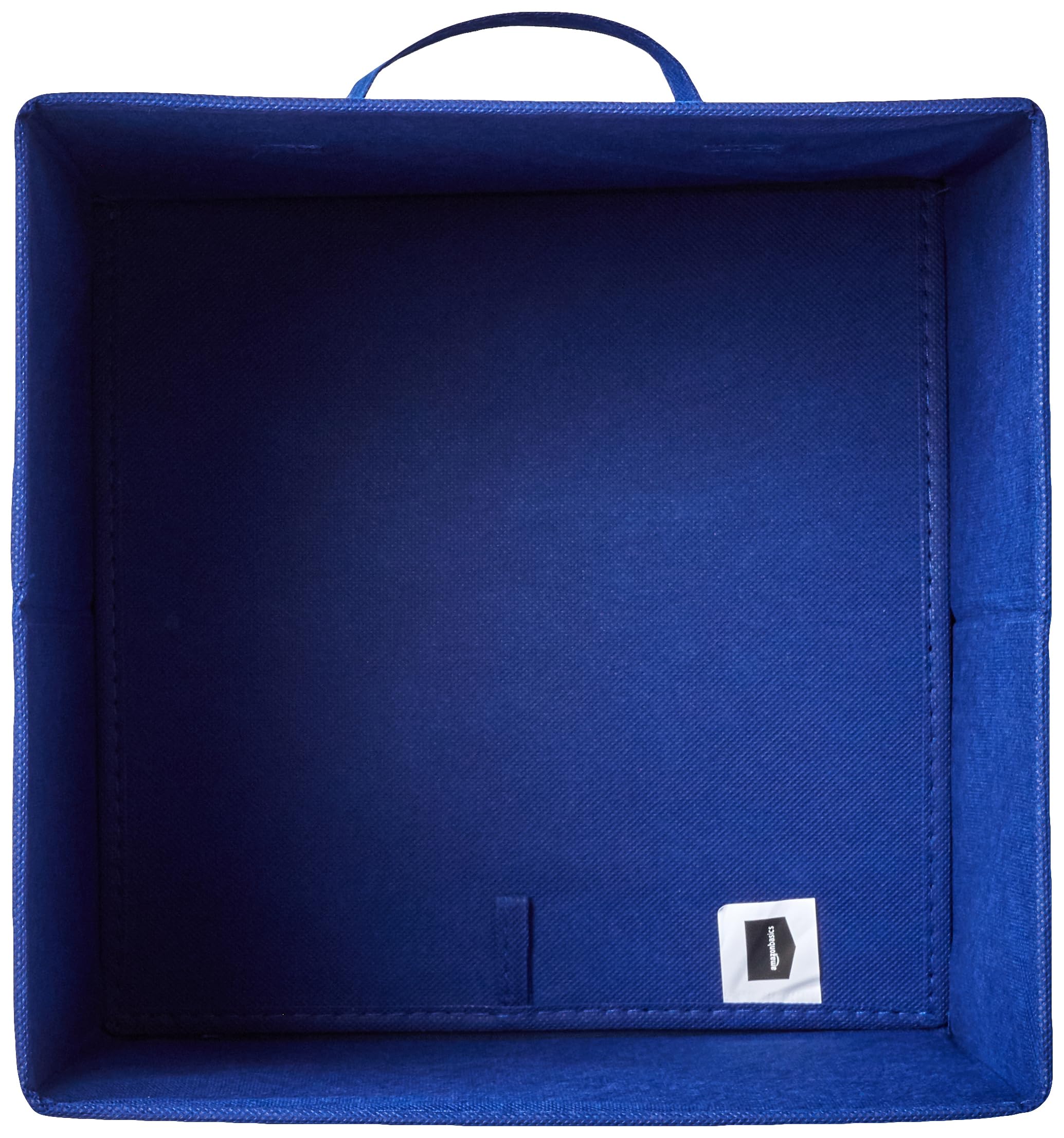 Amazon Basics Collapsible Fabric Storage Bins, Cube Organizer with Handles, 13"x13"x13", Navy, 6-Pack