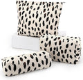 EIMMBD Makeup Bag 3 Pieces Large Capacity Cosmetic Bags Makeup Pouch for Purse Travel Toiletry Bag Organizer Cute Makeup Pouch Storage for Women(Beige Leopard)