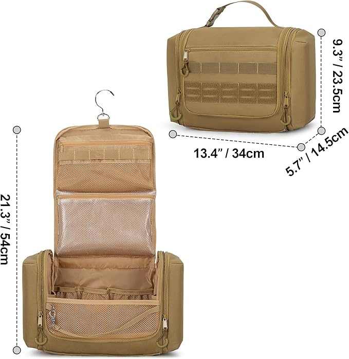 Prokva Tactical Toiletry Bag for Men, Large Hanging Dopp Kit Hygiene Bag