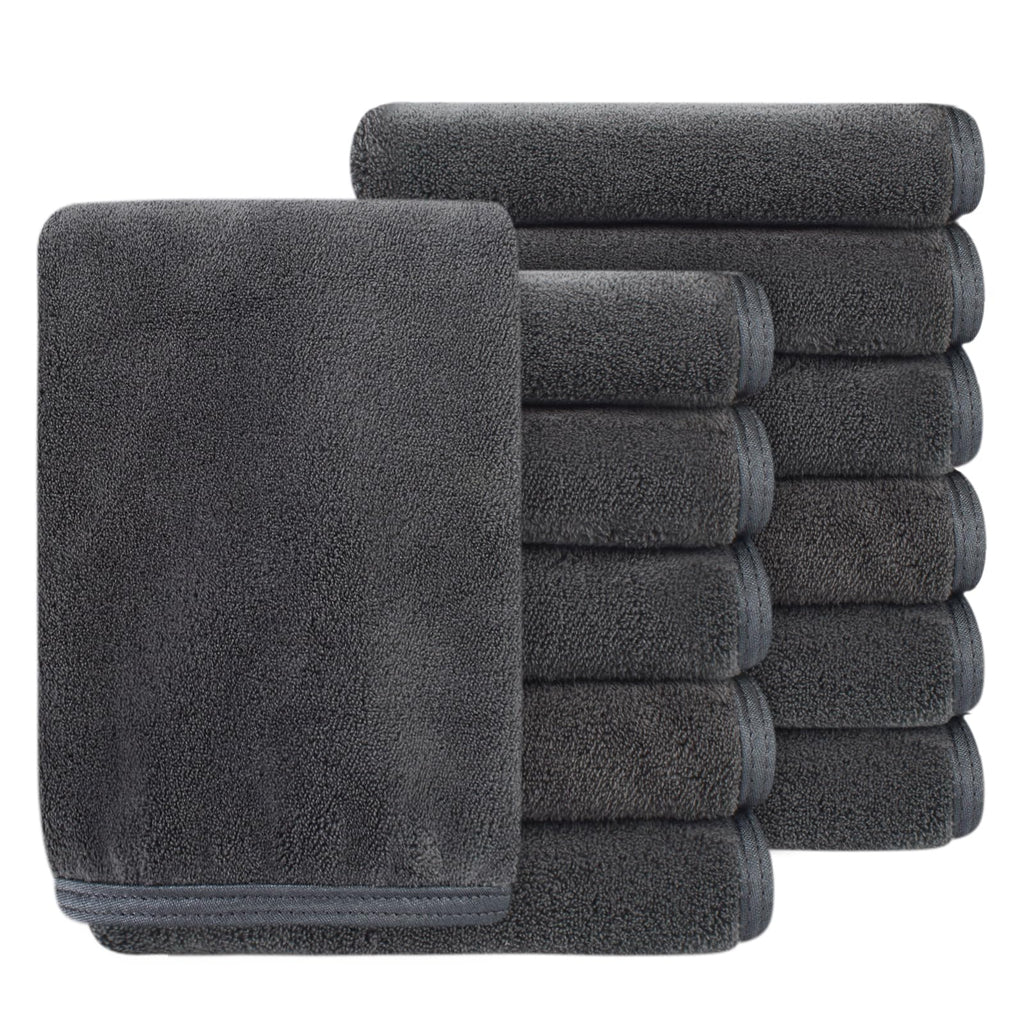 Microfiber Facial Cloths Fast Drying Washcloth 8x8inch Stripes 6 pack