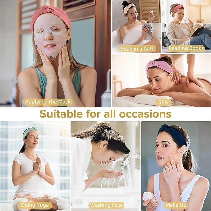 Headbands for Women Girls - 6PCS Stylish Top Knotted Headbands - Knotted Headband for Women - Head Bands Wide Hairband Hair Accessories
