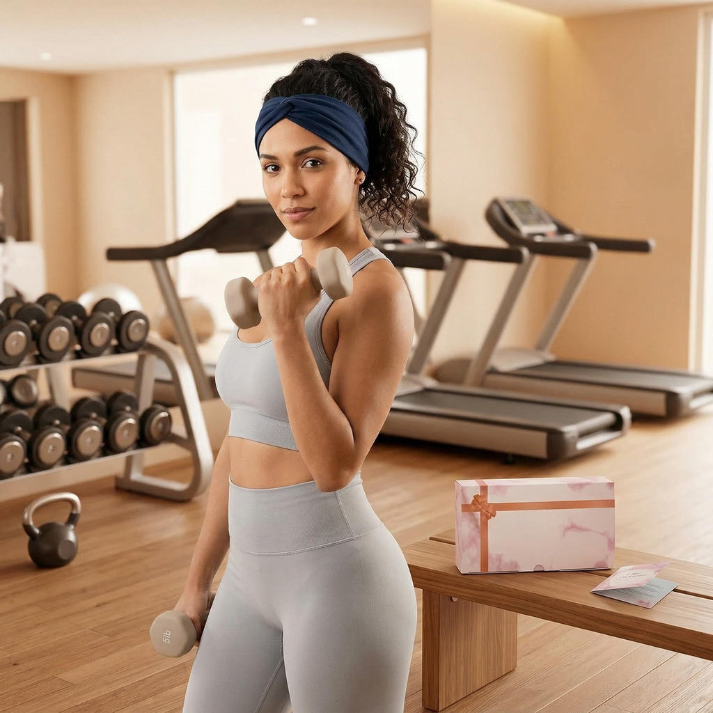 Stretchy Wide Headbands for Women - 12 Pcs Non Slip, Absorbed Sport Headband Soft Twist Knotted Headbands for Daily Life Yoga Workout (12 Color2)