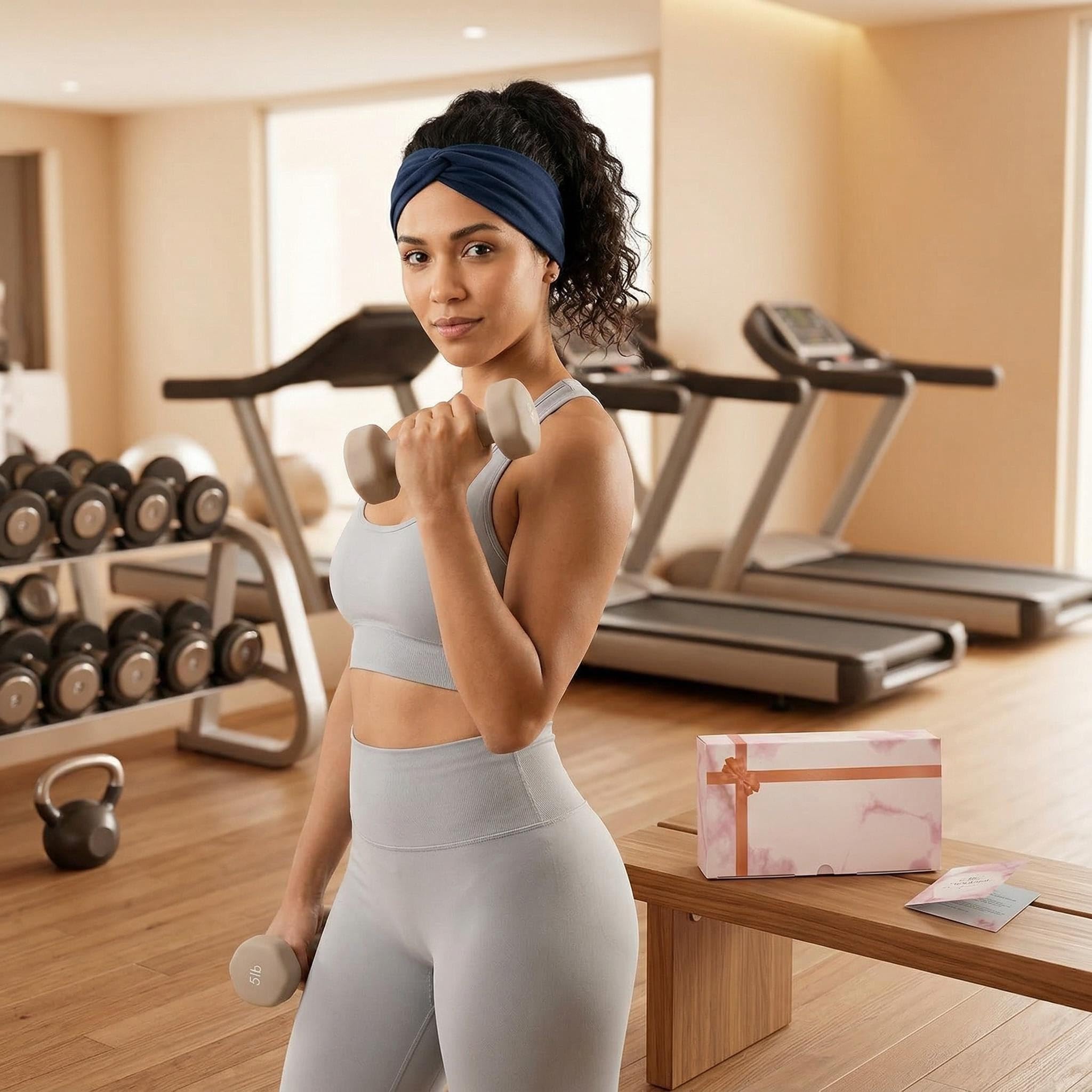 Stretchy Wide Headbands for Women - 12 Pcs Non Slip, Absorbed Sport Headband Soft Twist Knotted Headbands for Daily Life Yoga Workout (12 Color2)