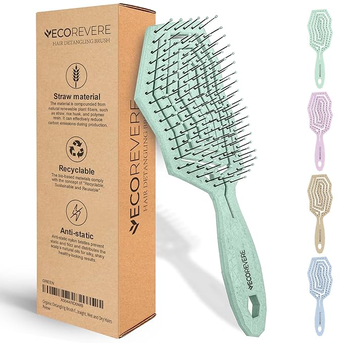 Detangler Brush For Women, Men & Kids - Anti-Static Detangle Hair Brush - Vented brush with 360° Flex Gently Removes Knots, Dry and Wet Brush Detangling Brush For Thick, Fine, Natural & Curly Hair