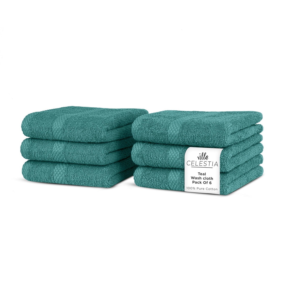 Villa Celestia Cotton Hand Towels Set of 4, 16 x 28, Oeko-TEX Certified, Quick Dry, Sage