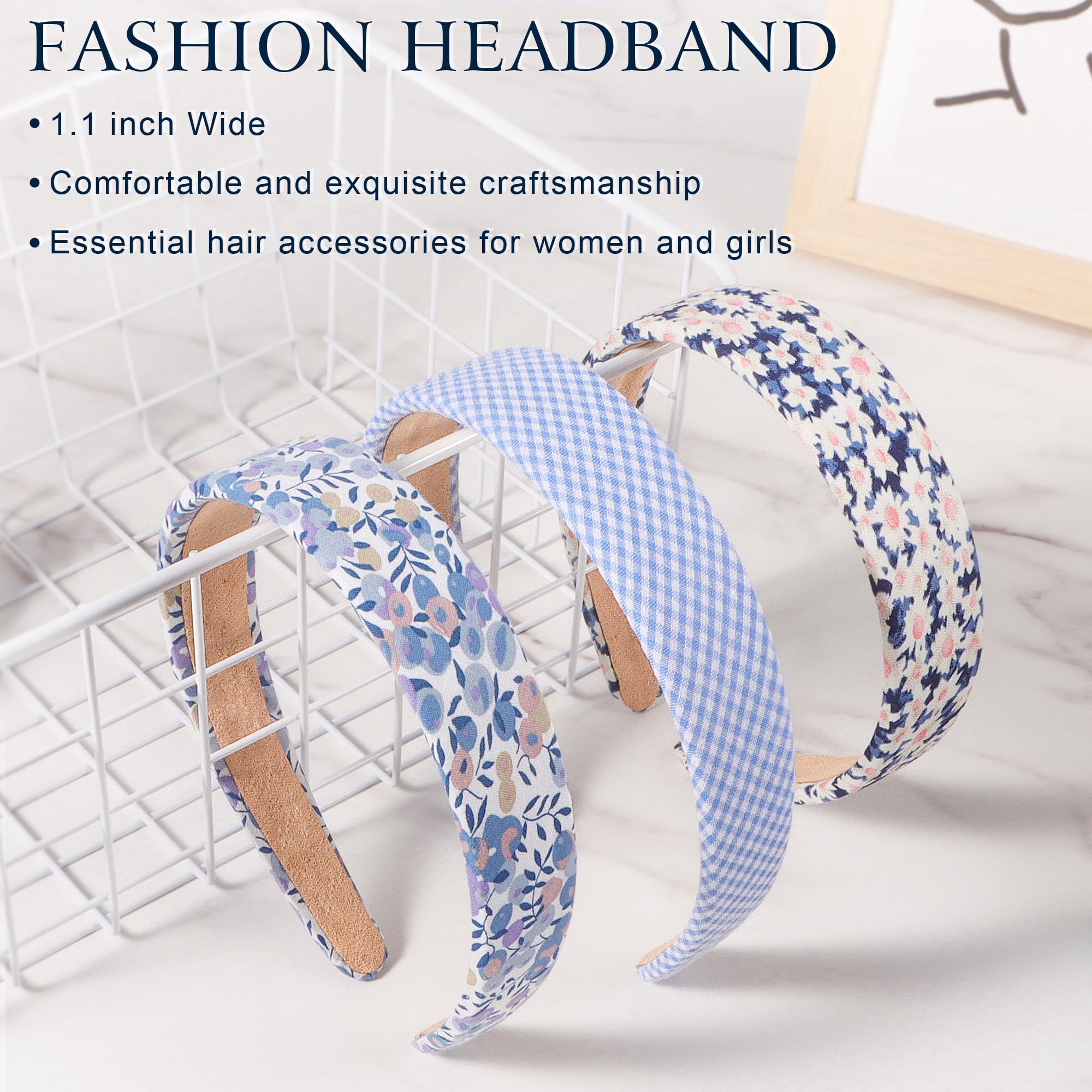 DiyJibb Headbands for Women - 1 Inches Wide Headbands - Solid Color Headband Fashion Hair Accessories- Trendy Women Girls Non Slip Fashion Hair Bands- Thick Elastic Hair Bands for Women's Hair 6PCS