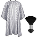 FEBSNOW Professional Hair Cutting Cape with Neck Duster Brush, Salon Barber Cape, Hair Cutting Accessories (Stripe)…