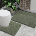 AROGAN Bathroom Rug Sets 2 Piece, 20"x20" U-Shaped Toilet Mat and 21"×34" Bath Mats Floor Set, Washable Bath Rug Set, Absorbent Soft Non Slip Bathroom Rug, Sage Green