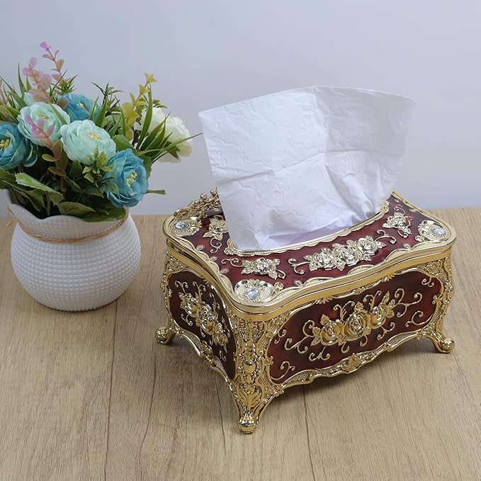 Geesatis Tissue Box Cover, Rectangle Tissue Box Holder,7.5''x5''x4''