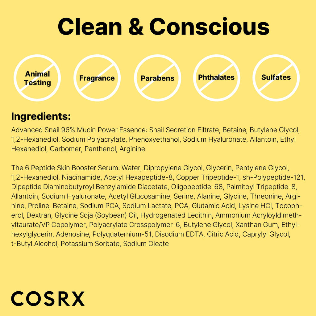 COSRX Snail Mucin 96% Peptide Booster Set, Self Care Gift Set for Women
