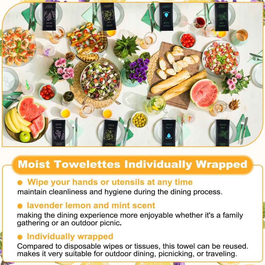 40 Moist Cotton Towel Bulk Moist Towelettes Individually Wrapped
