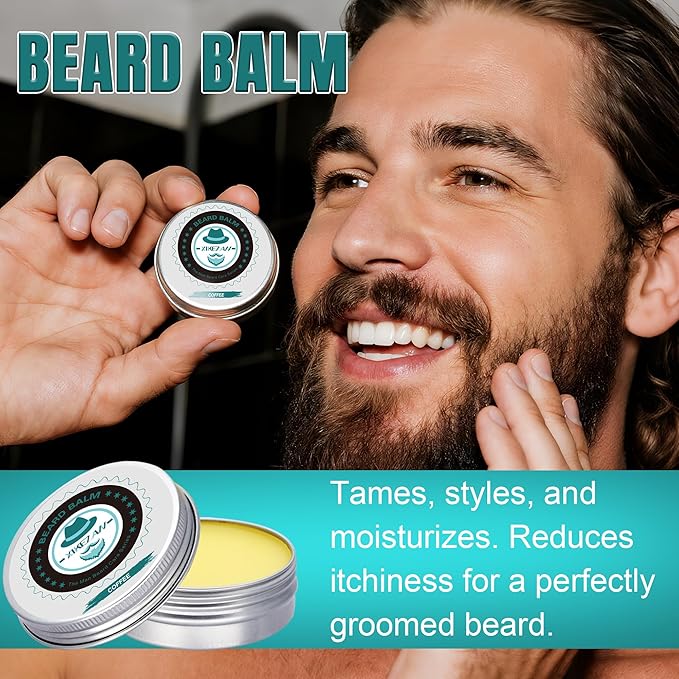 XIKEZAN Husband Dad Gifts, Coffee Beard Kit for Men Care,Cool Stuff Unique Birthday Valentines Fathers Thanksgiving Anniversary Christmas Secret Santa Basket Gift Idea for Men Him Boyfriend Grandpa