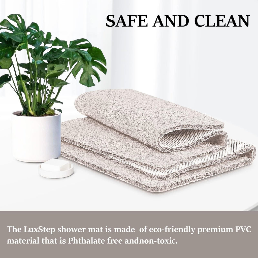 LuxStep Shower Mat Bathtub Mat Non-Slip Bath Mat with Drain, Quick Drying
