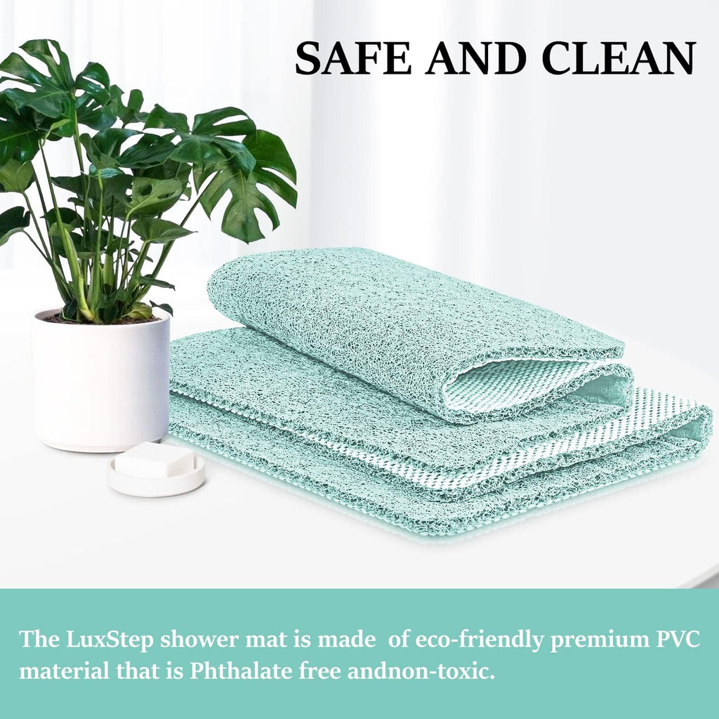 LuxStep Shower Mat Bathtub Mat Non-Slip Bath Mat with Drain, Quick Drying