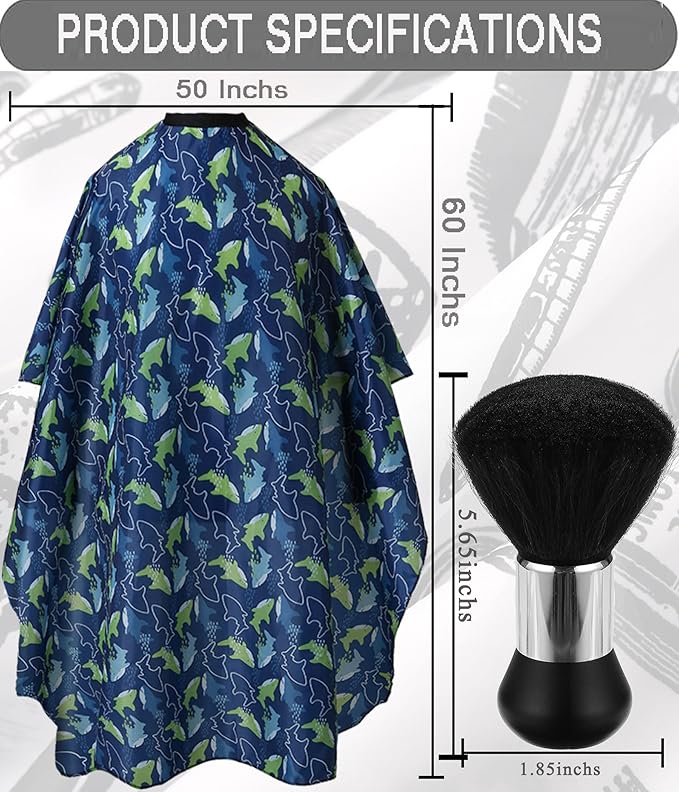 Borogo Professional Hair Cutting Cape with Neck Duster Brush, Salon Barber Cape, Hairdressing Accessories A