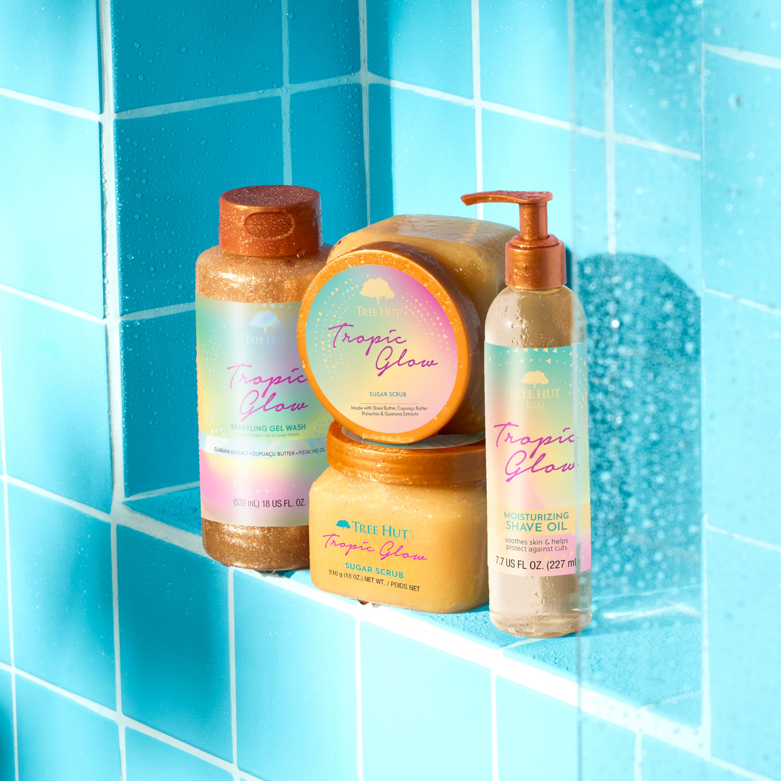 Tree Hut Tropic Glow Body Wash, Hydrating & Moisturizing Shower Gel with Shea Butter & Essential Oils, Soft Smooth Glowing Skin, Gentle Cleanser For All Skin Types, Self Care Gifts for Women, 18 Fl Oz