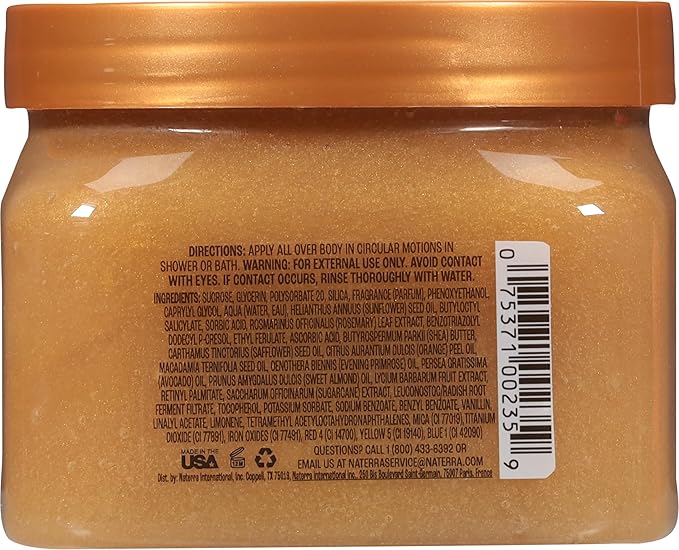 Tree Hut Golden Vanilla Body Scrub, Exfoliating Sugar Scrub, Vegan, 18 Oz