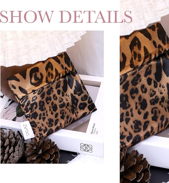 DGAZ Sanitary Napkin Storage Bag, Period Bag for Teen Aged Girls, Portable Period Bag for Panty Liners/Menstrual Cup/Small Tampons，Mini Makeup Bag for Purse(Leopard B)