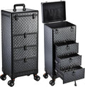 Yueieoun Salon Cart with 3 Drawers, Nail Trolley Cart with Wheels Salon Station Rolling Makeup Train Case Cosmetology Case Organizer Cases for Nail Tech,SPA,Face Painting,Hairstylist,Makeup Artist