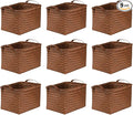BROWNLILY Handwoven Clothes Basket Laundry Hampers Large Wicker Storage Baskets for Shelves Blankets Closet Storage Bins Car Bedroom Bathroom Organizers and Storage Bath (9, Brown)