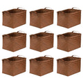 BROWNLILY Handwoven Clothes Basket Laundry Hampers Large Wicker Storage Baskets for Shelves Blankets Closet Storage Bins Car Bedroom Bathroom Organizers and Storage Bath (9, Brown)