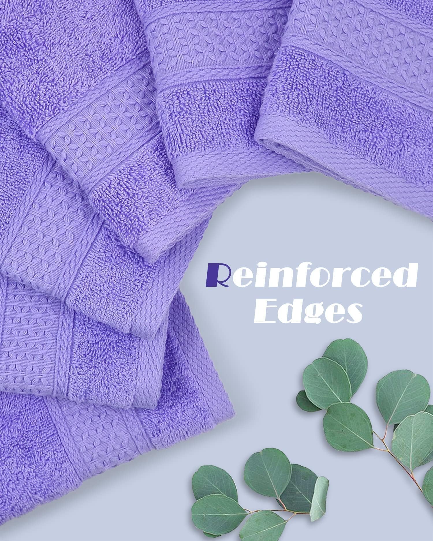 Cleanbear Wash Cloths Cotton Facecloths Set of 6, 13 by 13 Inches