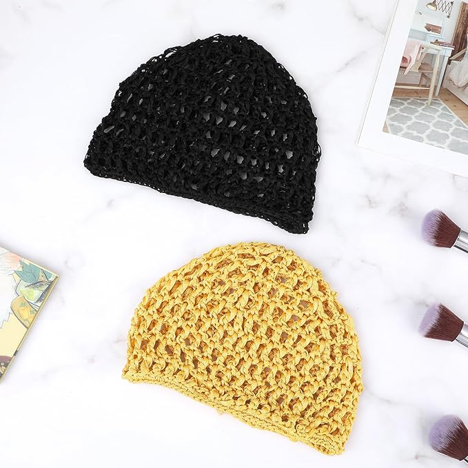 Wig Cap Thick Long Hair Caps Adjustable Net Mesh Braided Weaving Making Crochet Sew Weave Fishnet Grip Headband