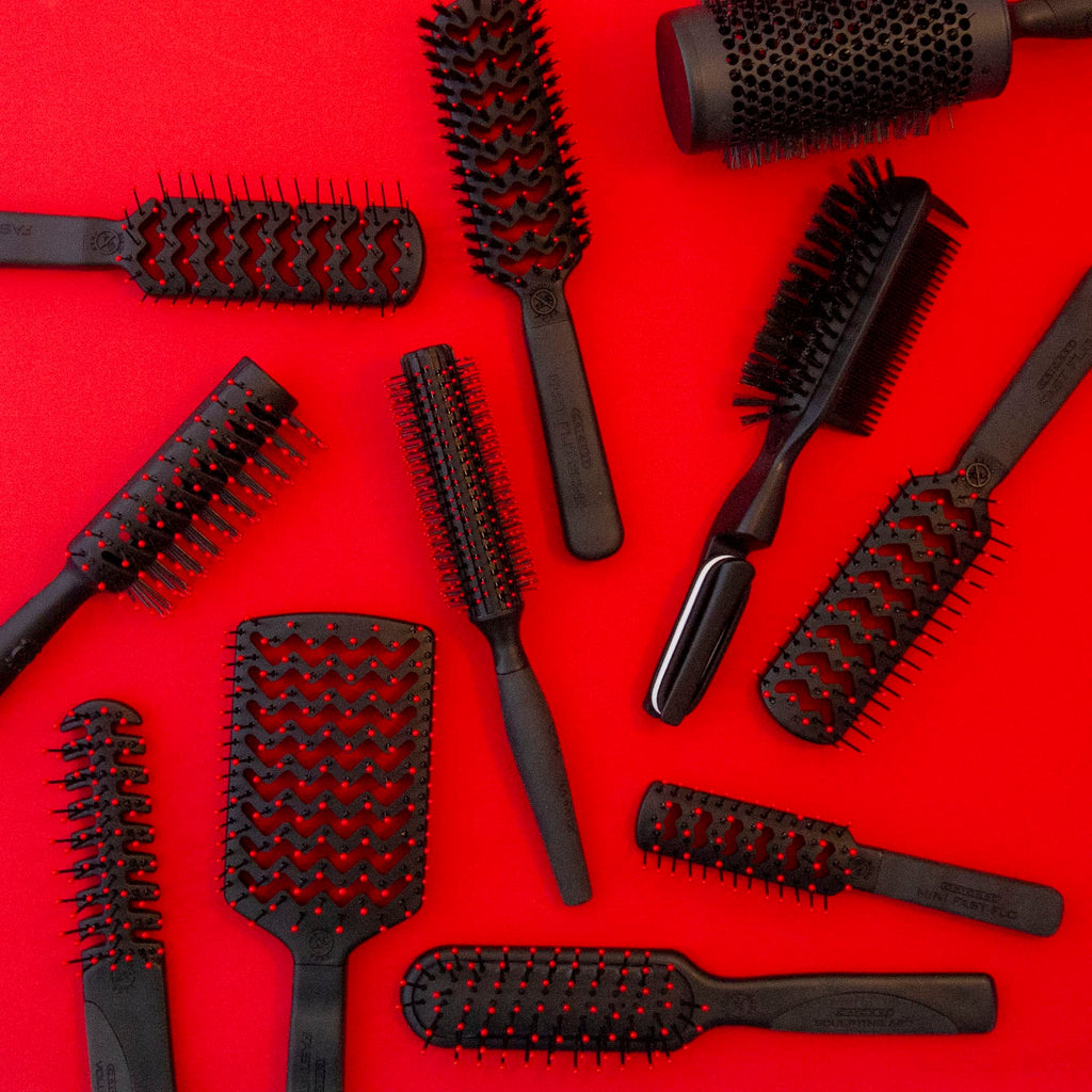 Cricket Static Free Tunnel 9-Row Vented Hair Brush for Blow Drying and Styling - Ideal for Long, Short, Thick, Thin, Curly, Straight, Wavy, and All Hair Types